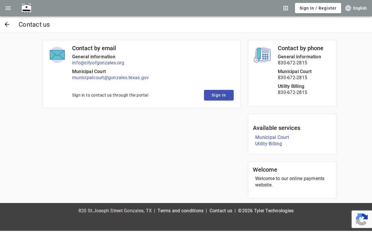 Gonzales court record payment and contact channel