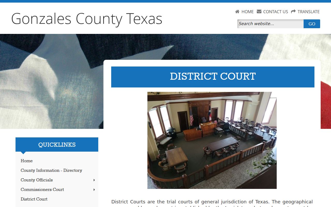 Gonzales County court docket District Court page