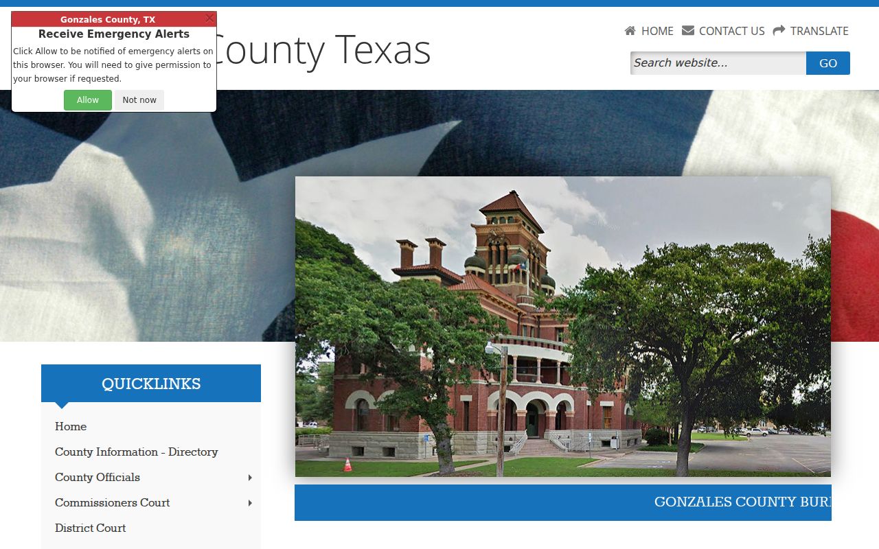 Gonzales County court docket official county navigation